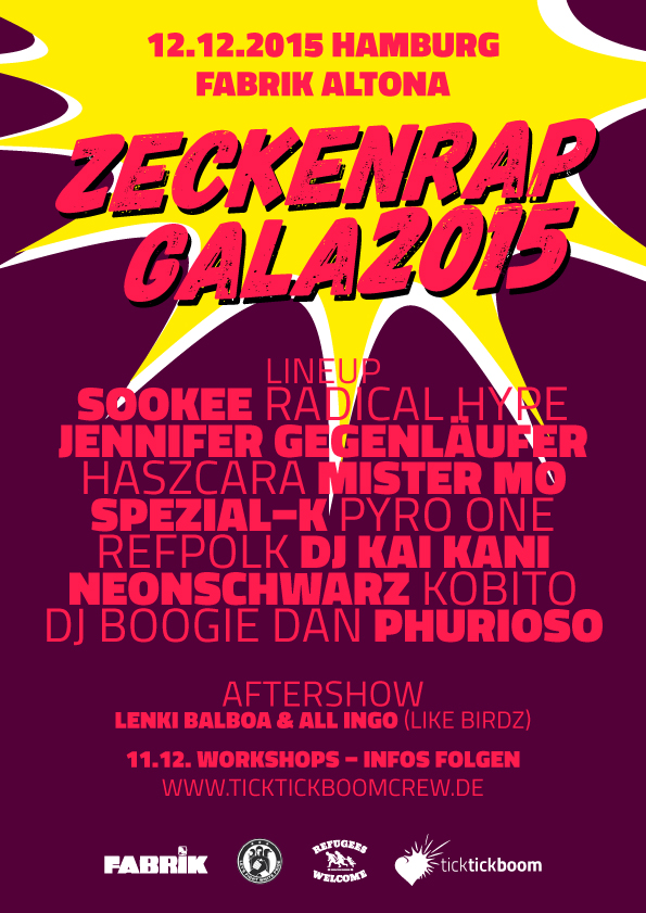 Flyer der Zeckenrap-Gala Hamburg 2015
